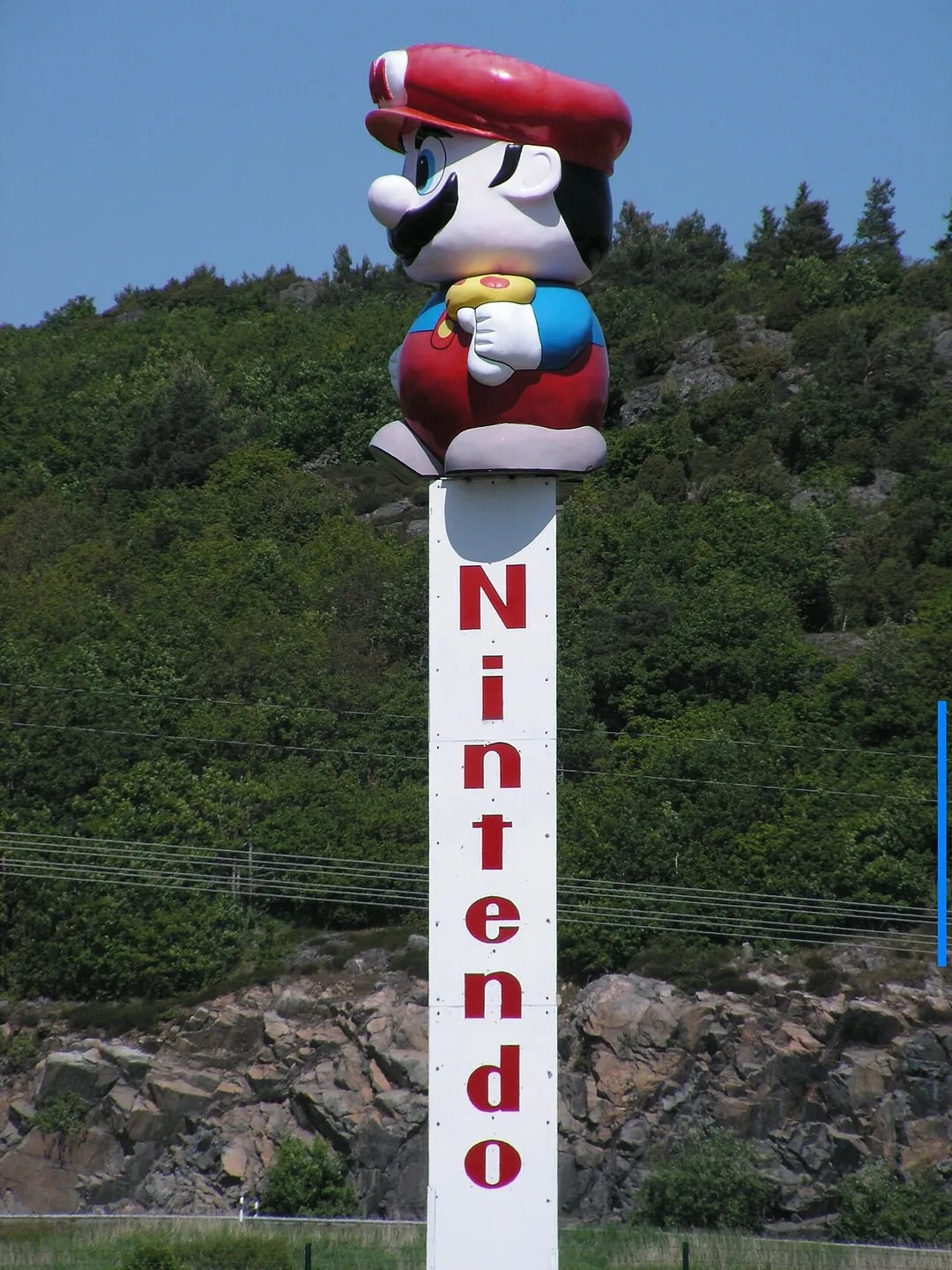 Statue of Super Mario at the Swedish Nintendo headquarters in Kungsbacka, Sweden.