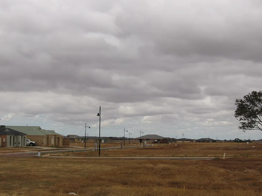A new housing estate, in the Kurunjang area of Melton, Victoria.