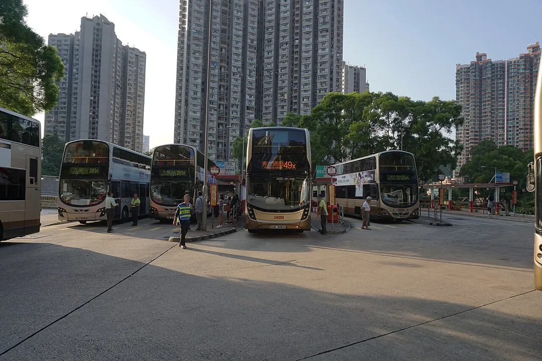 Kwong Yuen Bus Terminus in Siu Lek Yuen, Hong Kong.