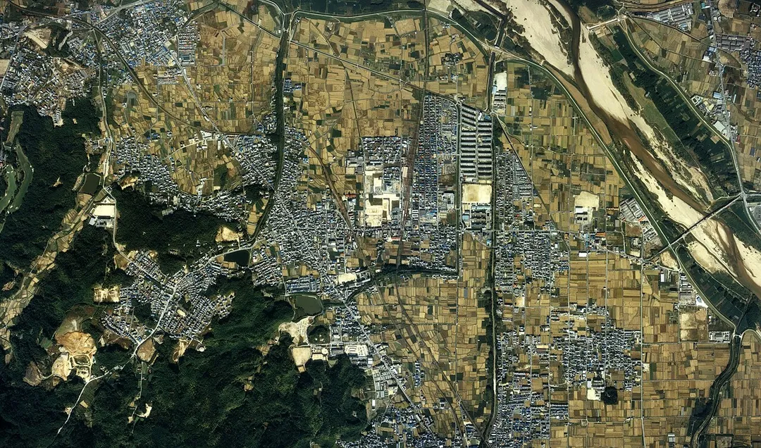 Kyotanabe city center area Aerial photograph.1985