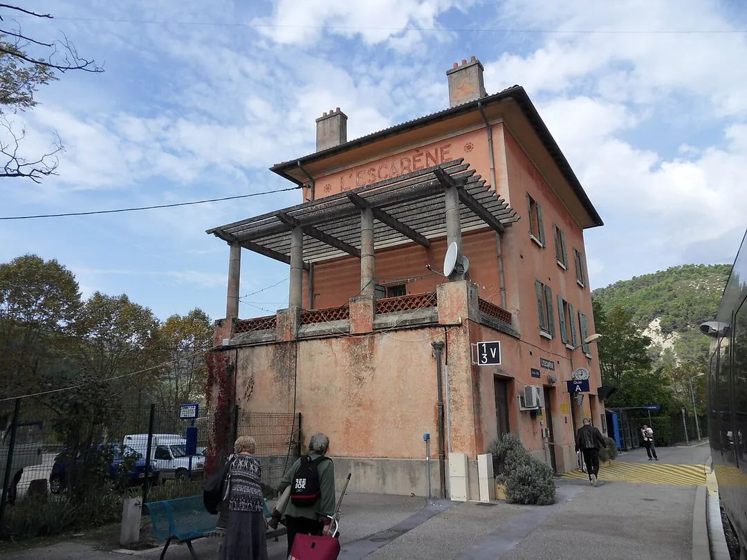 The train station of L'Escarène, France.