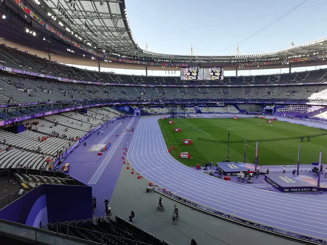 Stade de France, set up for athletics during the Olympics 2024