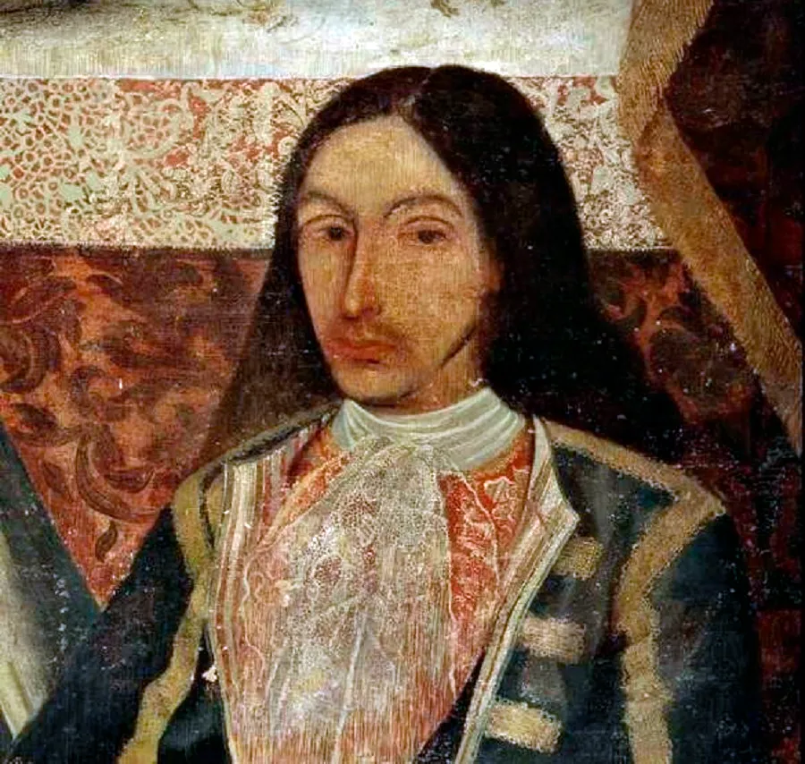 Detail of the canvas “Christ of Humility &amp; Patience” from the Hermitage of Nuestra Señora del Rosario ("Lady of the Rosary"), in which Amaro Pargo appears