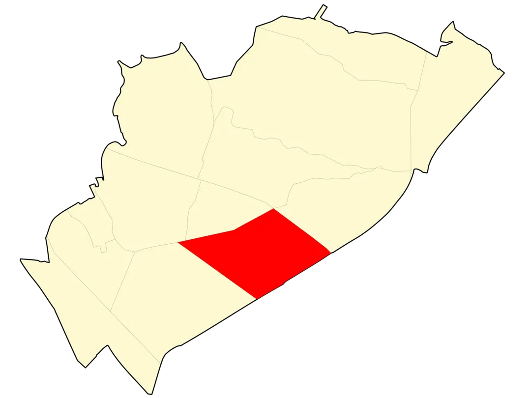 Mapa dels barris del districtes de Nou Barris de Barcelona, remarcant el barri de La Prosperitat