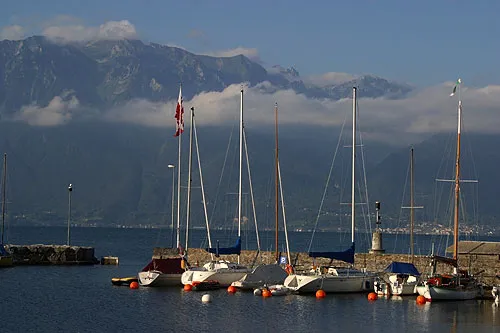 Marina of La Tour-de-Peilz at Lake Geneva