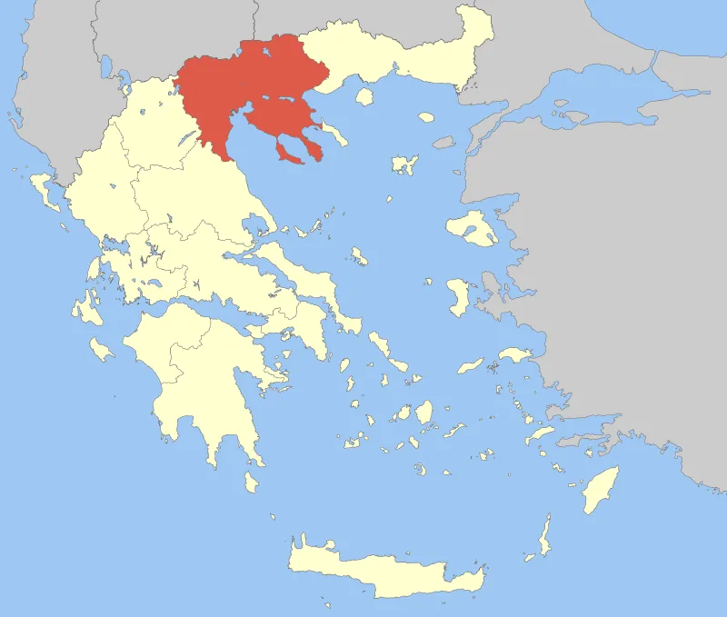 Locator Map of Central Makedonia Periphery, Greece