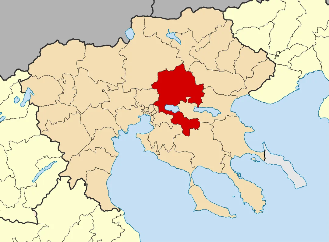 Locator map for Langadas municipality in Greek region Central Macedonia (2011)
