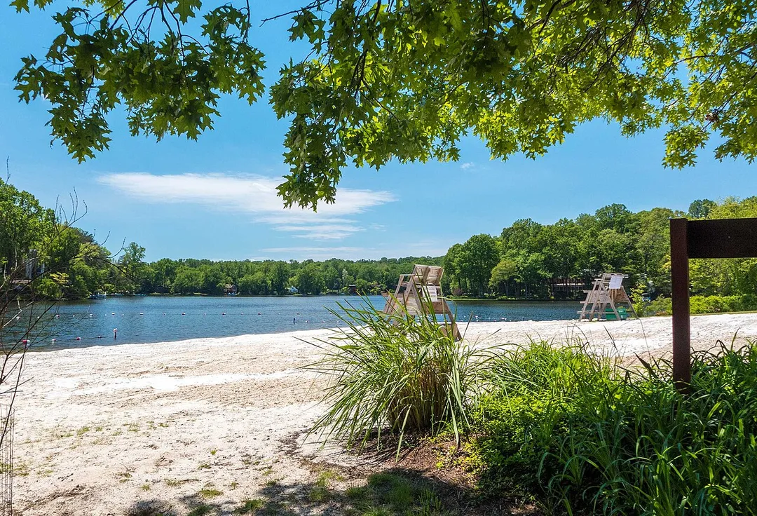 Lake Barcroft, Virginia. View over the lake from Beach 4 of the Lake Barcroft community.