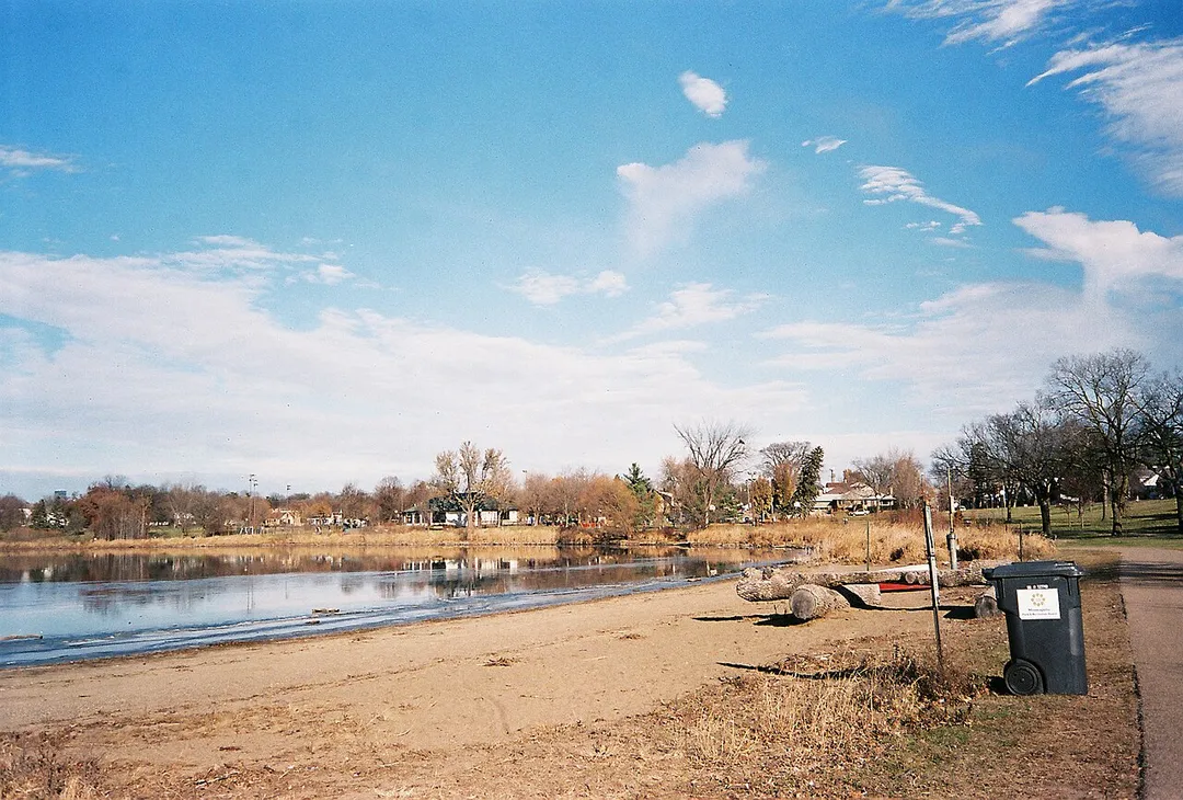 Lake Hiawatha's (Minneapolis, Minnesota) sole beach, in Lake Hiawatha Park on the lake's eastern edge.