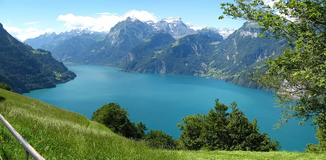 Uri arm of Lake Lucerne near Morschach, Switzerland