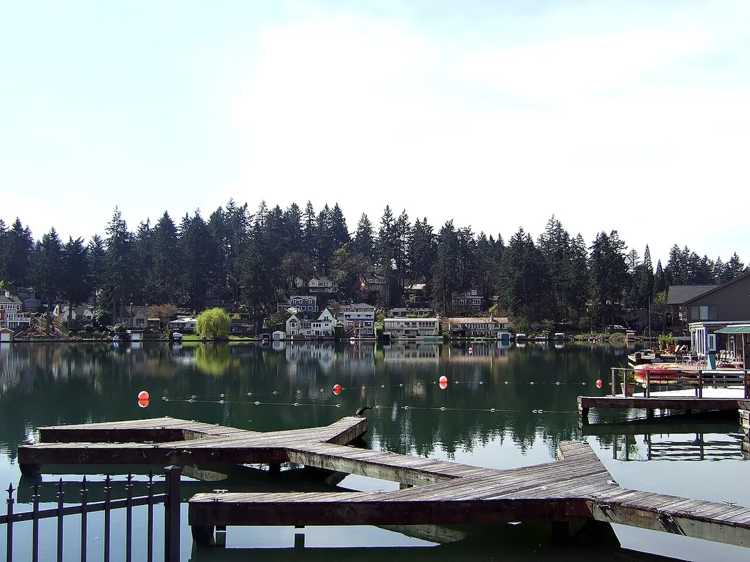 View of Lakewood Bay, Oswego Lake, April 2008