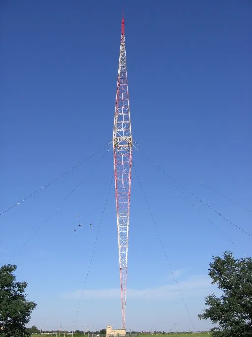 Lakihegy Tower, a 314 meters (1,030 ft) radio mast at Szigetszentmiklós-Lakihegy in Hungary built in 1933.  It is a type called a diamond cantilever or Blaw-Knox tower.  It transmitted as the radio station Budapest 1 until 1977.