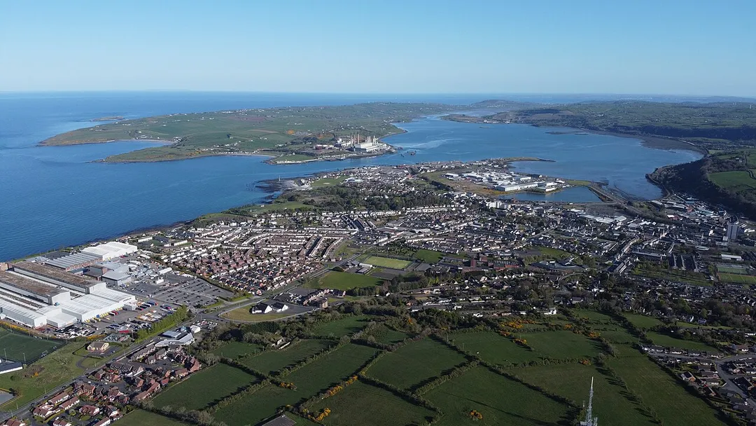 Picture of Larne town at 1000ft