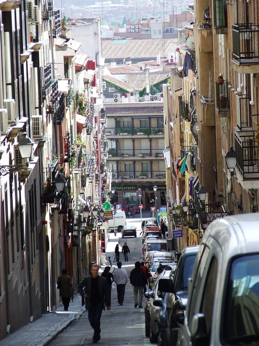 Sight of Madrid: Zurita St. in the popular neighborhooud of Lavapiés