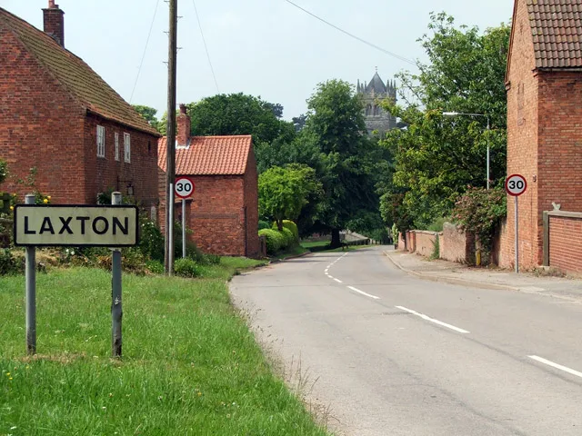 Dist:0.4km northLooking westwards into the village of Laxton, one can see the church in the background.