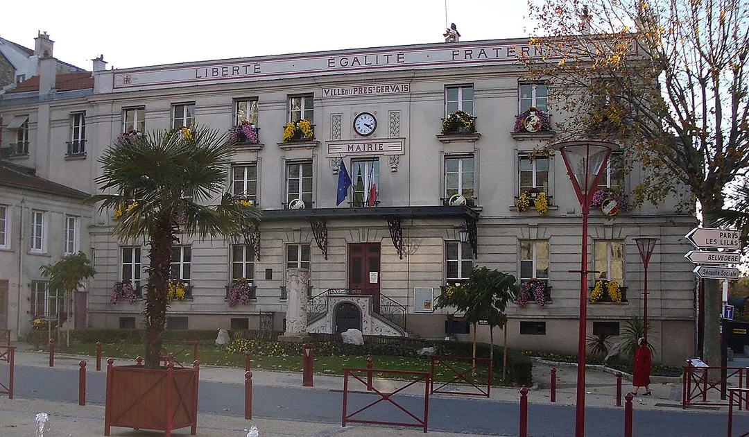 La mairie du Pré Saint-Gervais, ville française.