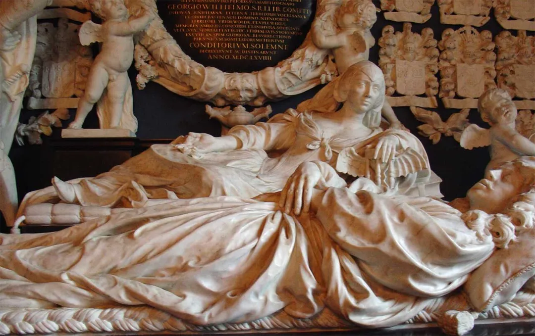 Detail van het praalgraf in de kerk van Midwolde van nl:Rombout Verhulst