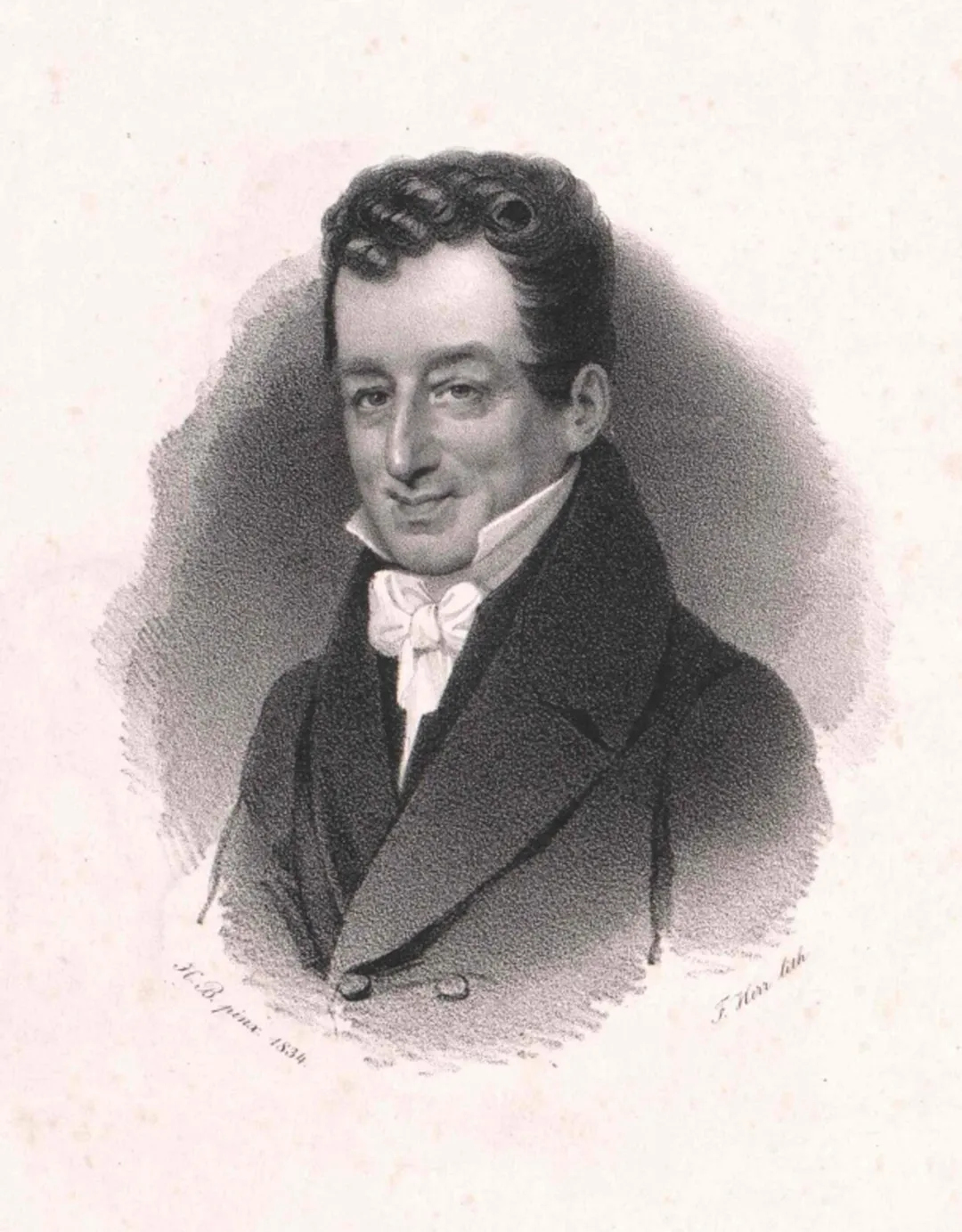 Joseph Hönig Ritter von Henikstein (1768–1838). Lithograph by Faustin Herr. Inscriptions: H. B. pinx 1834 and F. Herr lith
