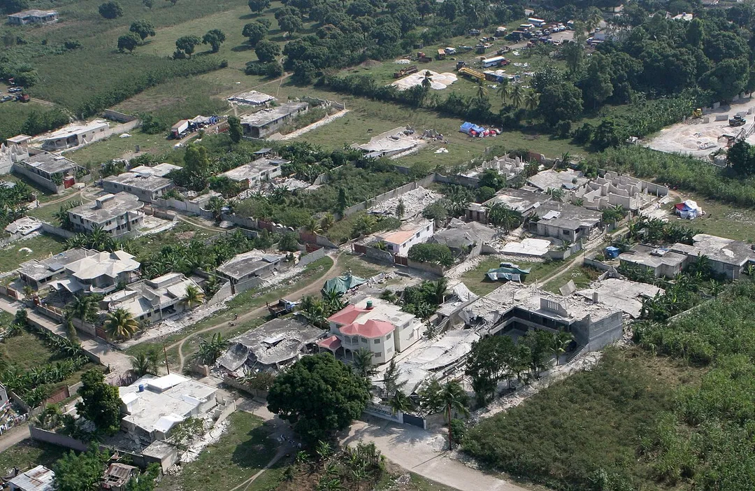 Overflight of Leogane, Haiti following the 2010 earthquake.