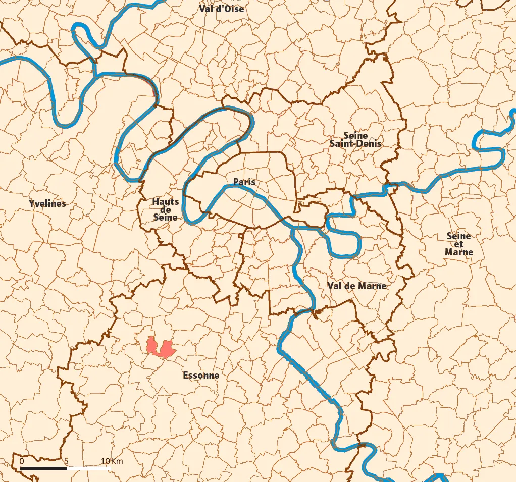 Location of Les Ulis.