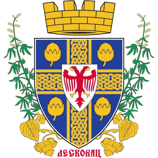 coat of arms city of leskovac with updated colours and eagle