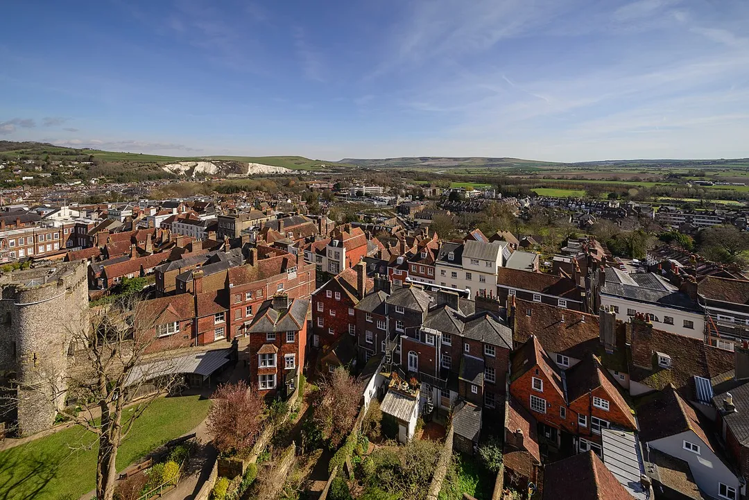 Lewes Castle and the town of Lewes.
.mw-parser-output .messagebox{margin:4px 0;width:auto;border-collapse:collapse;border:2px solid var(--border-color-progressive,#6485d1);background-color:var(--background-color-neutral-subtle,#fbfcff);color:var(--color-base,#202122);box-sizing:border-box;border-inline-start-width:8px}.mw-parser-output .messagebox.mbox-small{font-size:88%;line-height:1.25em}.mw-parser-output .mbox-warning,.mw-parser-output .mbox-speedy{border:2px solid var(--border-color-error,#b22222);background:var(--background-color-error-subtle,#ffdbdb);border-inline-start-width:8px}.mw-parser-output .mbox-serious,.mw-parser-output .mbox-delete,.mw-parser-output .mbox-stop{border:2px solid var(--border-color-error,#b22222);border-inline-start-width:8px}.mw-parser-output .mbox-issue,.mw-parser-output .mbox-content{border:2px solid #f28500;background:var(--background-color-warning-subtle,#ffe);border-inline-start-width:8px}.mw-parser-output .mbox-query,.mw-parser-output .mbox-style{border:2px solid #f4c430;background:var(--background-color-warning-subtle,#ffe);border-inline-start-width:8px}.mw-parser-output .mbox-shit{border:2px solid #960;border-inline-start-width:8px}.mw-parser-output .mbox-license{border:2px solid #88a;border-inline-start-width:initial}.mw-parser-output .mbox-legal{border:2px solid var(--border-color-notice,#666);background:var(--background-color-base,#fff);border-inline-start-width:8px}.mw-parser-output .mbox-honor{border:2px solid #ca3;background:var(--background-color-warning-subtle,#fcf4db);border-inline-start-width:8px}.mw-parser-output .mbox-growth{border:2px solid #8d4;background:var(--background-color-success-subtle,#d5fdf4);border-inline-start-width:8px}.mw-parser-output .mbox-move{border:2px solid #93c;border-inline-start-width:8px}.mw-parser-output .mbox-protection,.mw-parser-output .mbox-message{border:2px solid var(--border-color-base,#aaa);border-inline-start-width:8px}.mw-parser-output .messagebox .mbox-text{border:none;padding:0.25em 0.9em;width:100%}.mw-parser-output .messagebox .mbox-image{border:none;padding-top:2px;padding-bottom:2px;padding-inline-start:0.9em;padding-inline-end:0;text-align:center}.mw-parser-output .messagebox .mbox-imageright{border:none;padding-top:2px;padding-bottom:2px;padding-inline-start:0;padding-inline-end:0.9em;text-align:center}.mw-parser-output .messagebox .mbox-empty-cell{border:none;padding:0;width:1px}.mw-parser-output .messagebox .mbox-invalid-type{text-align:center}@media(min-width:720px){.mw-parser-output .messagebox{margin:4px 10%}.mw-parser-output .messagebox.mbox-small{clear:right;float:right;margin:4px 0 4px 1em;width:238px}}body.skin--responsive .mw-parser-output table.messagebox img{max-width:none!important}Wikidata has entry Lewes Castle (Q386703) with data related to this item.