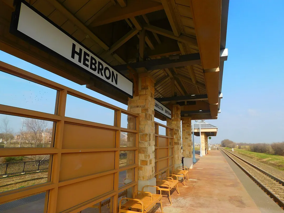 Hebron station for the A-train in February 2017.