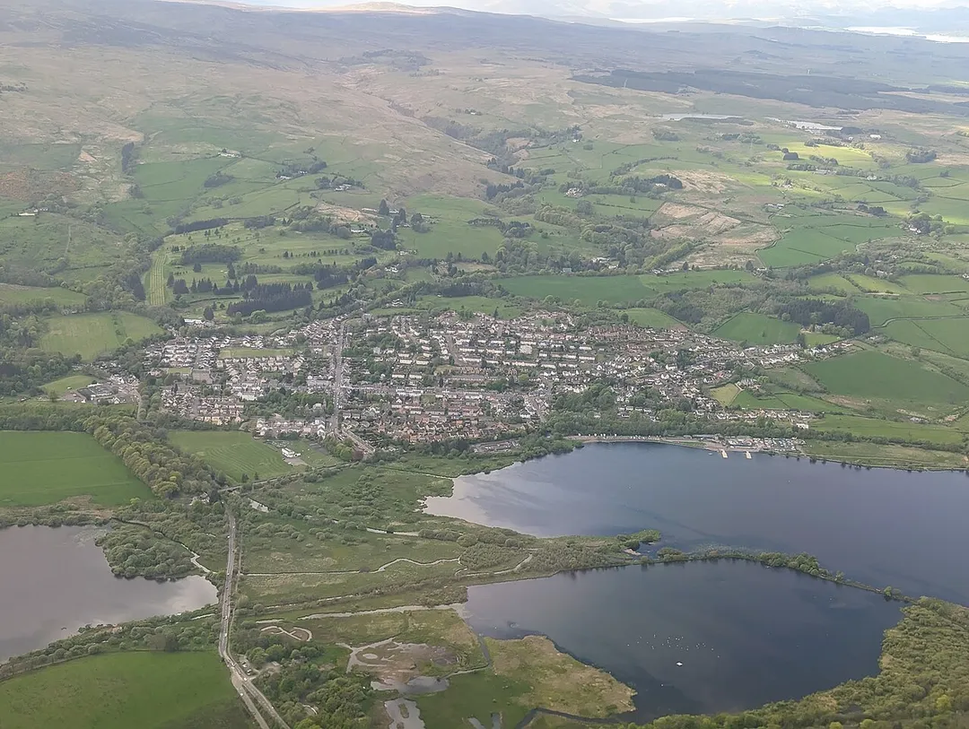Lochwinnoch from the air, May 2023