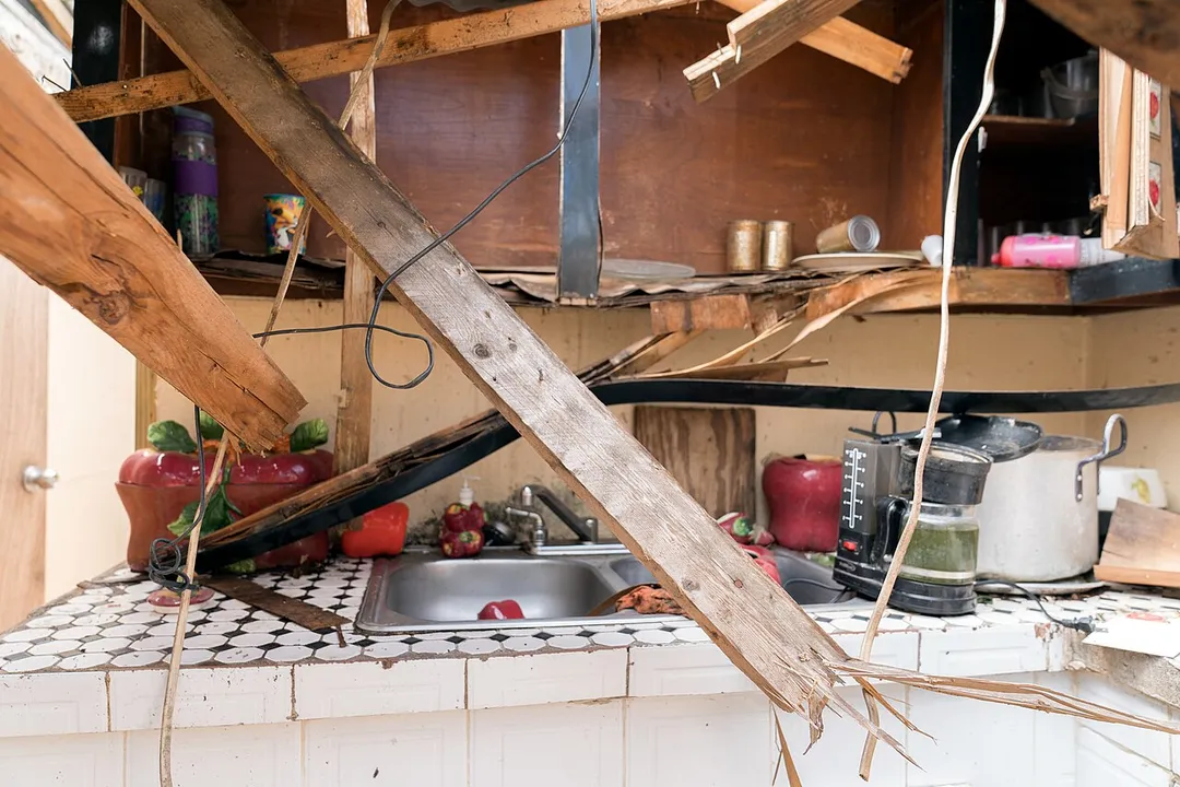 Broken kitchen, Hurricane Maria in Loíza, Puerto Rico