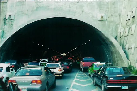 View of one of the tunnels entrances on its souther side (San Pedro Garza Garcia).