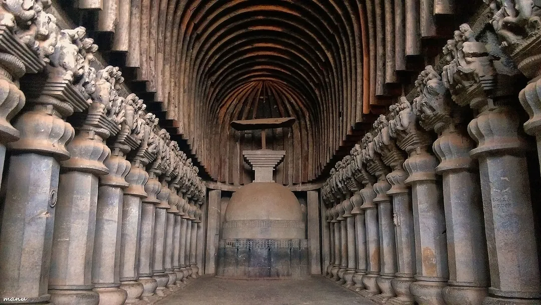 The Karla Caves  are a complex of ancient Indian Buddhist rock-cut cave shrines located in Karli near Lonavala, Maharashtra. The shrines were developed over the period – from the 2nd century BC to the 5th century AD