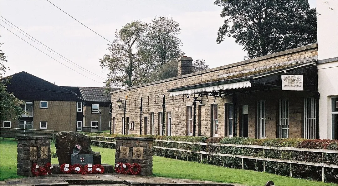 The remains of Longridge railway station, Lancashire, England, which closed to passengers in 1930 and to all traffic in 1967.