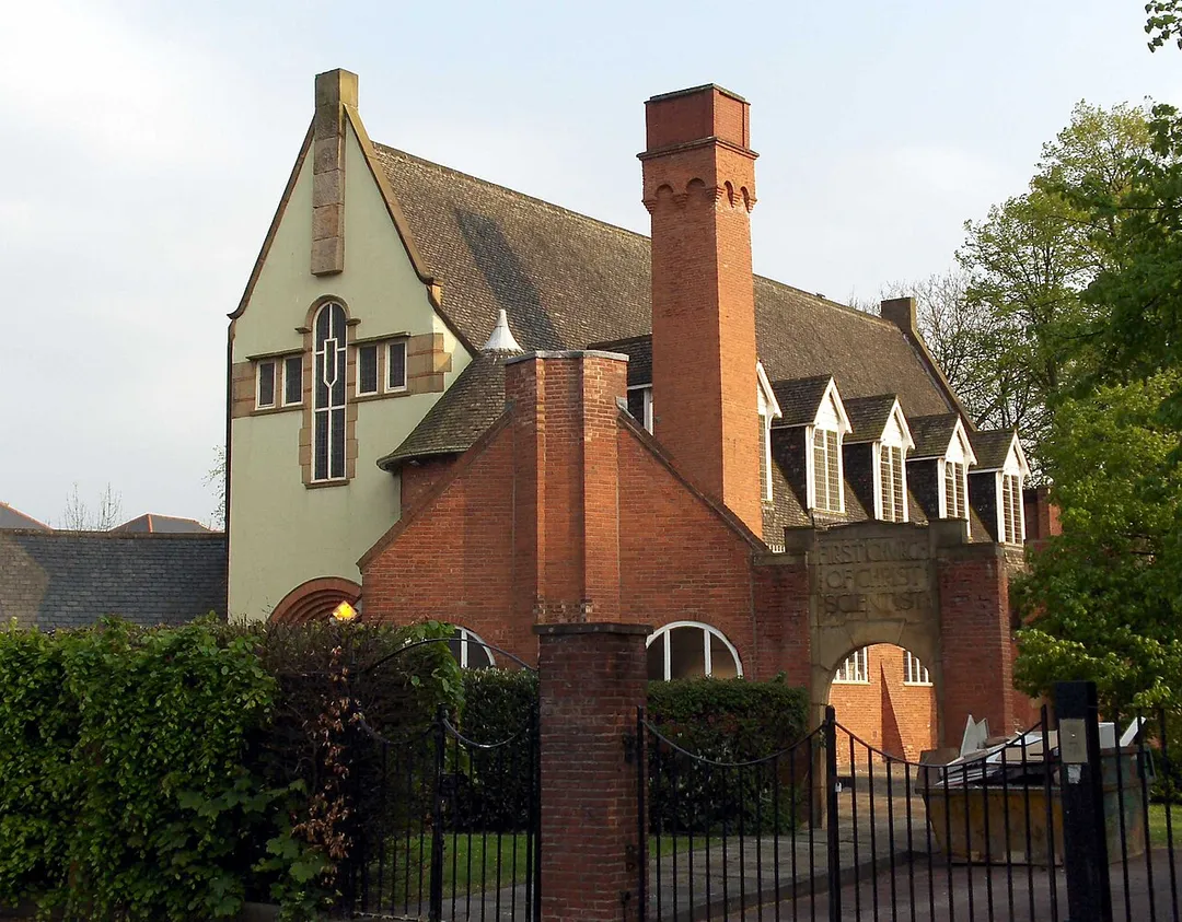 The former First Church of Christ Scientist (the "Edgar Wood Building") in Victoria Park, Manchester, UK, designed by Edgar Wood.