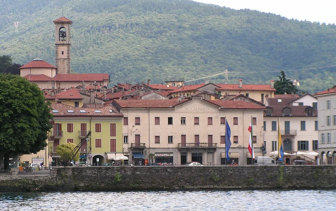 Luino's town centre, viewed from an excursion ship