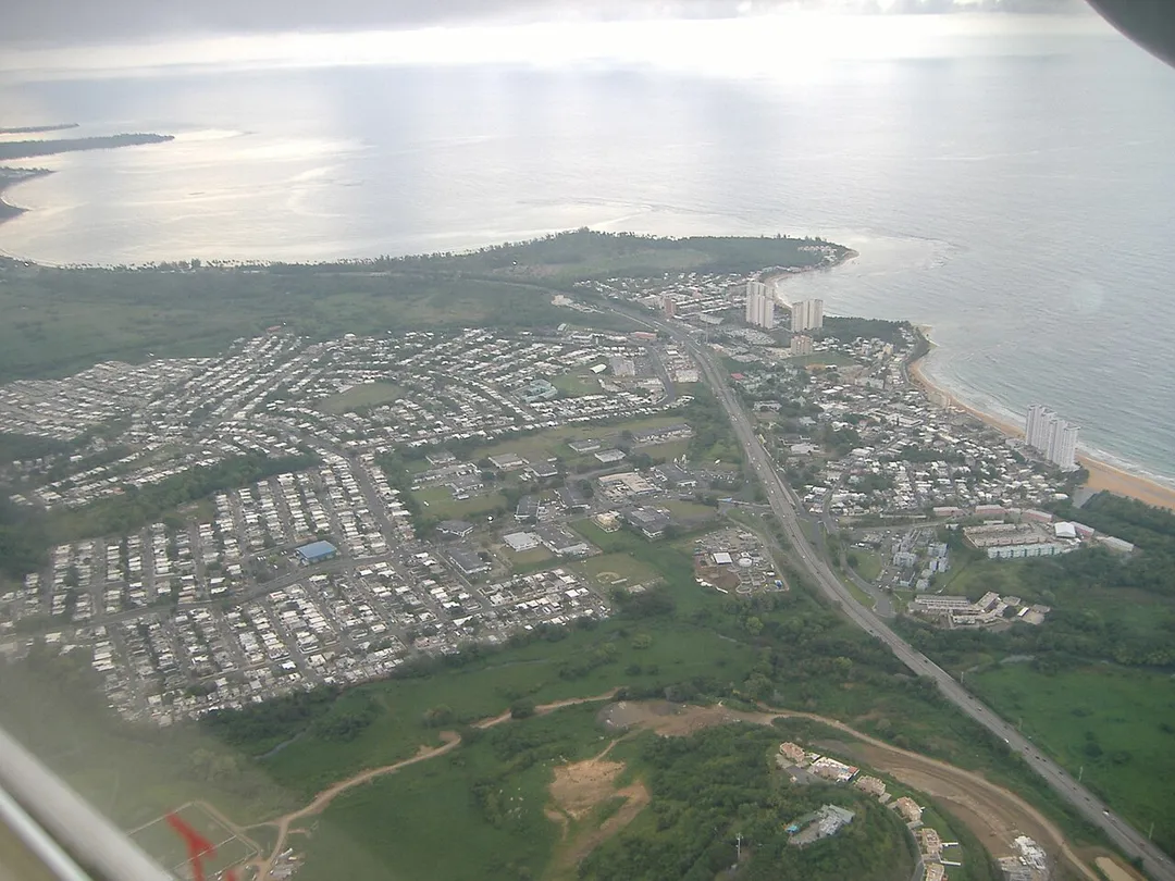 Aerial view of w:en:Luquillo, Puerto Rico.