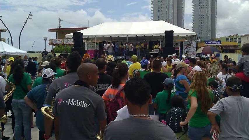 Public attending the 7th Leatherback Turtle Festival at Luquillo's Town Square (Puerto Rico) on April 14th, 2012.