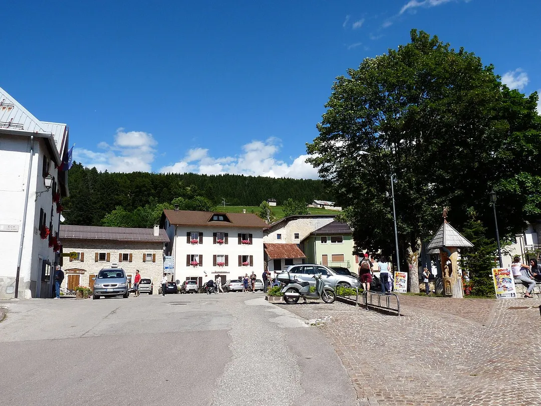 Luserna (Italy): Guglielmo Marconi square from south-west