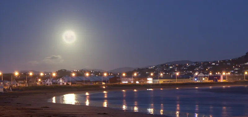FullMoonOverLyallBay.jpg - photo taken and uploaded by Paul Moss, Photographer, Artist, Paul Moss Photographer Artist NZ