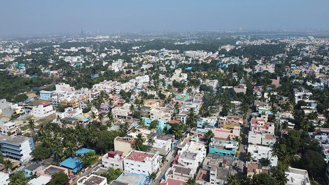 Aerial view of Madhavaram, Chennai
