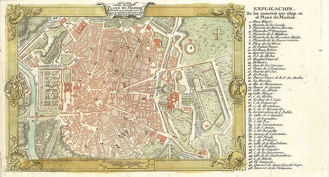 Plano de Madrid de 1762.
