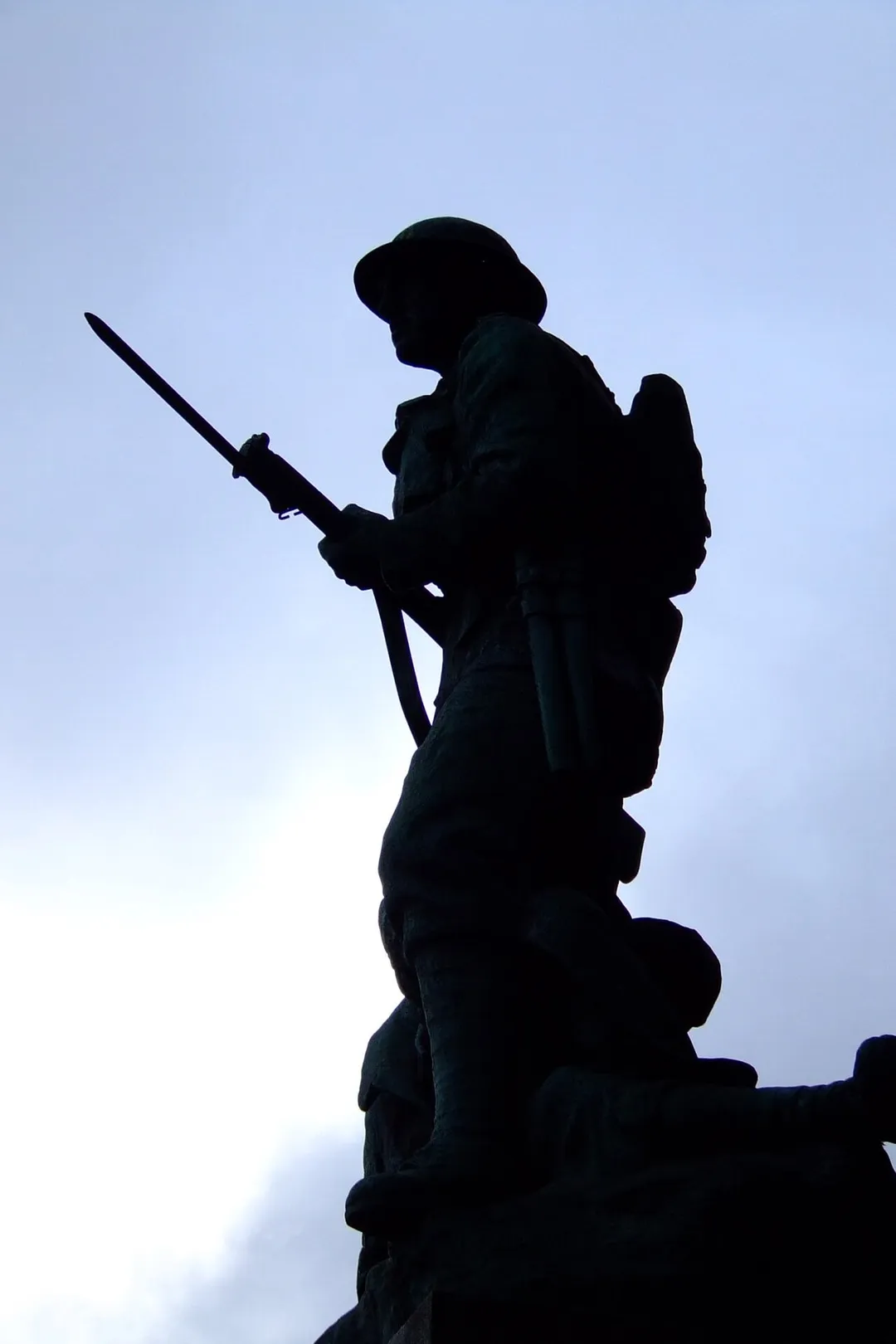 The war memorial in the centre of Maesteg, Wales.