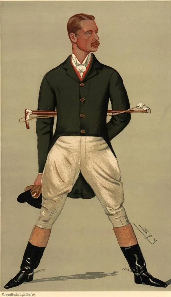 Caricature of William Henry Grenfell (later Lord Desborough) . Caption read “Taplow Court”.
