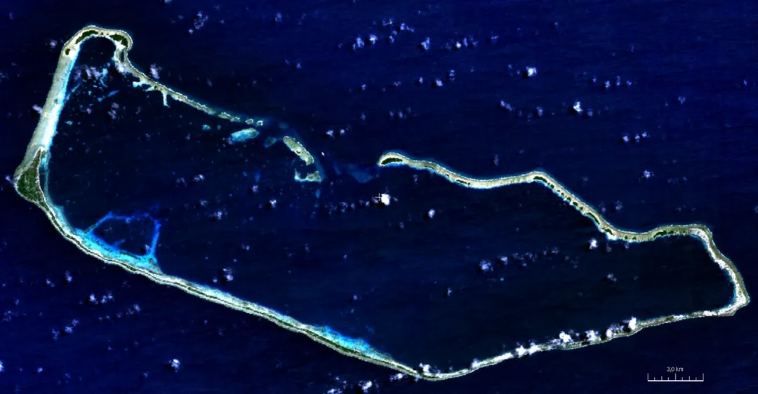 visible color satellite image of Majuro Atoll, Marshall Islands, Pacific Ocean