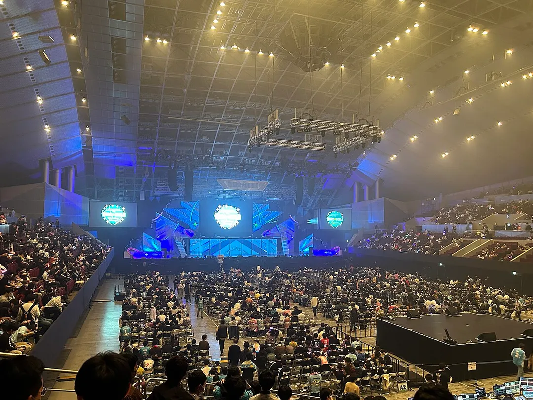 Interior of Makuhari Event Hall before a live event of w:Aqours in March 2023