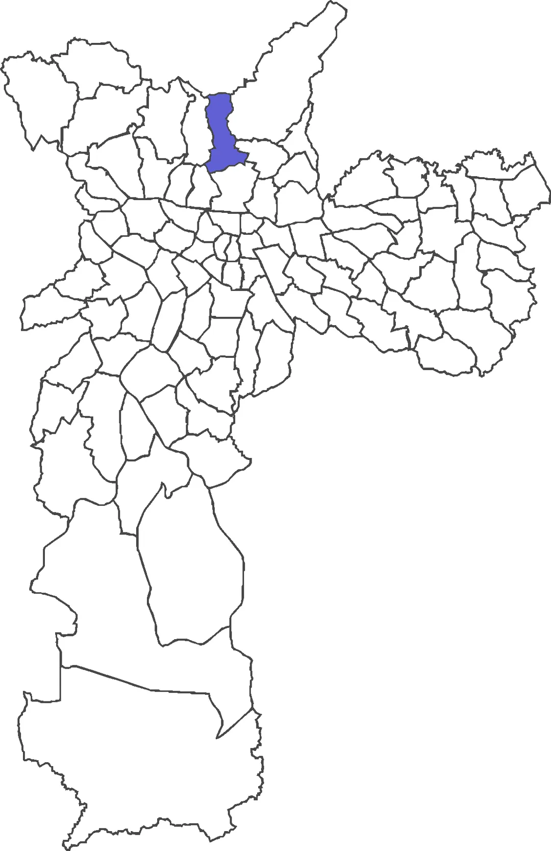 Localização do distrito do Mandaqui no município de São Paulo.