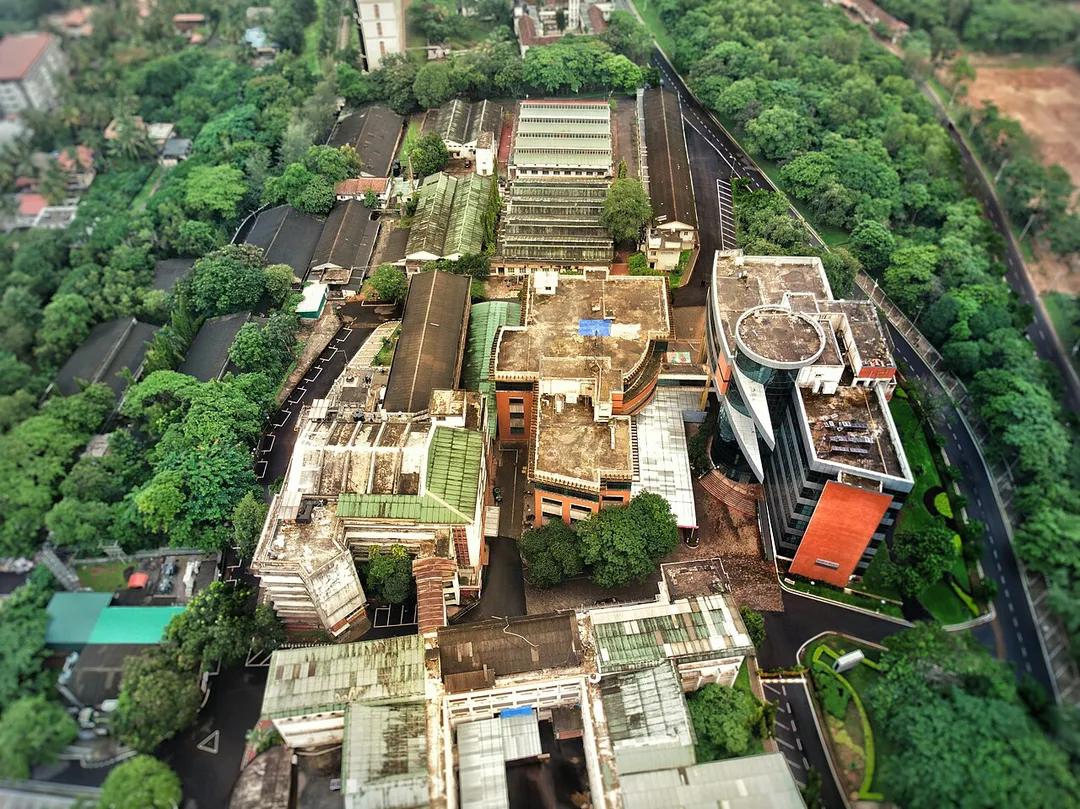 Aerial view of MIT Manipal campus.