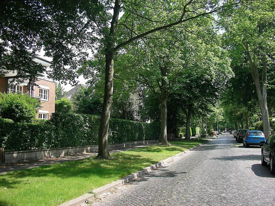 Hamburger Stadtteil Marienthal: Typisches Straßenbild in der Nähe der Marienanlage: ruhige und gepflegte Wohnstraßen