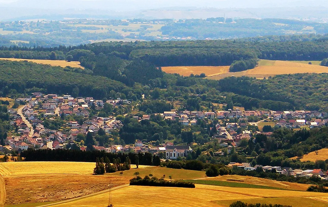 Blick vom Schaumberg auf Marpingen, Landkreis St. Wendel, Saarland