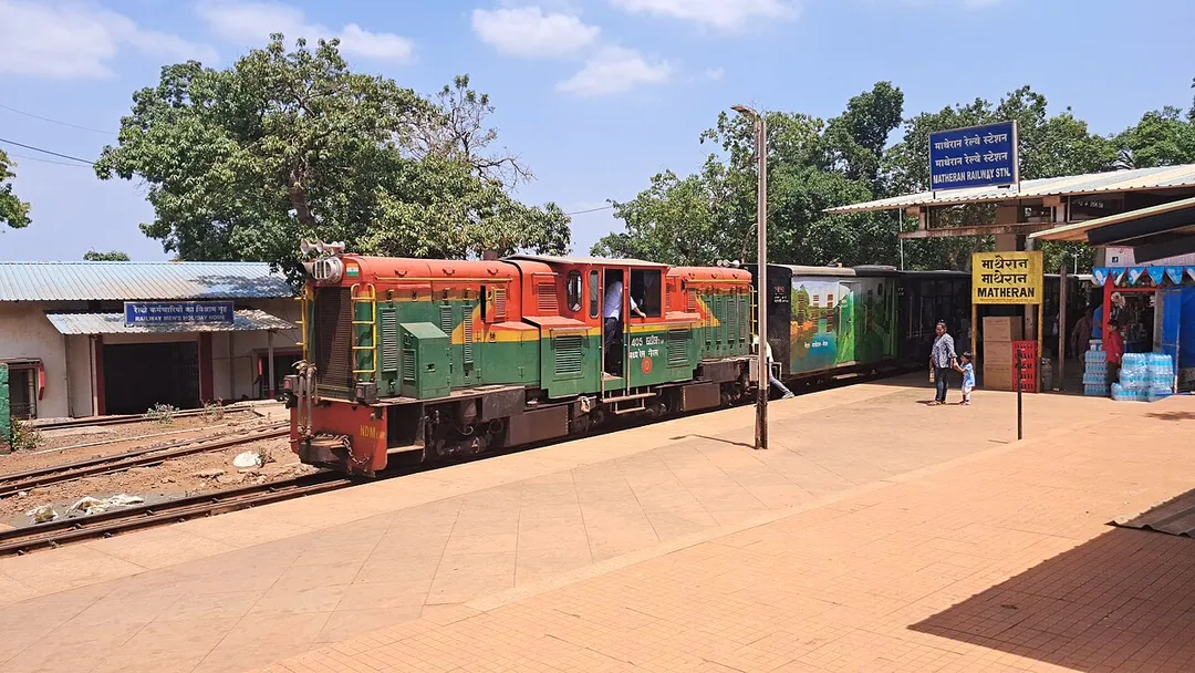 A Matheran Hill Railway train at Matheran