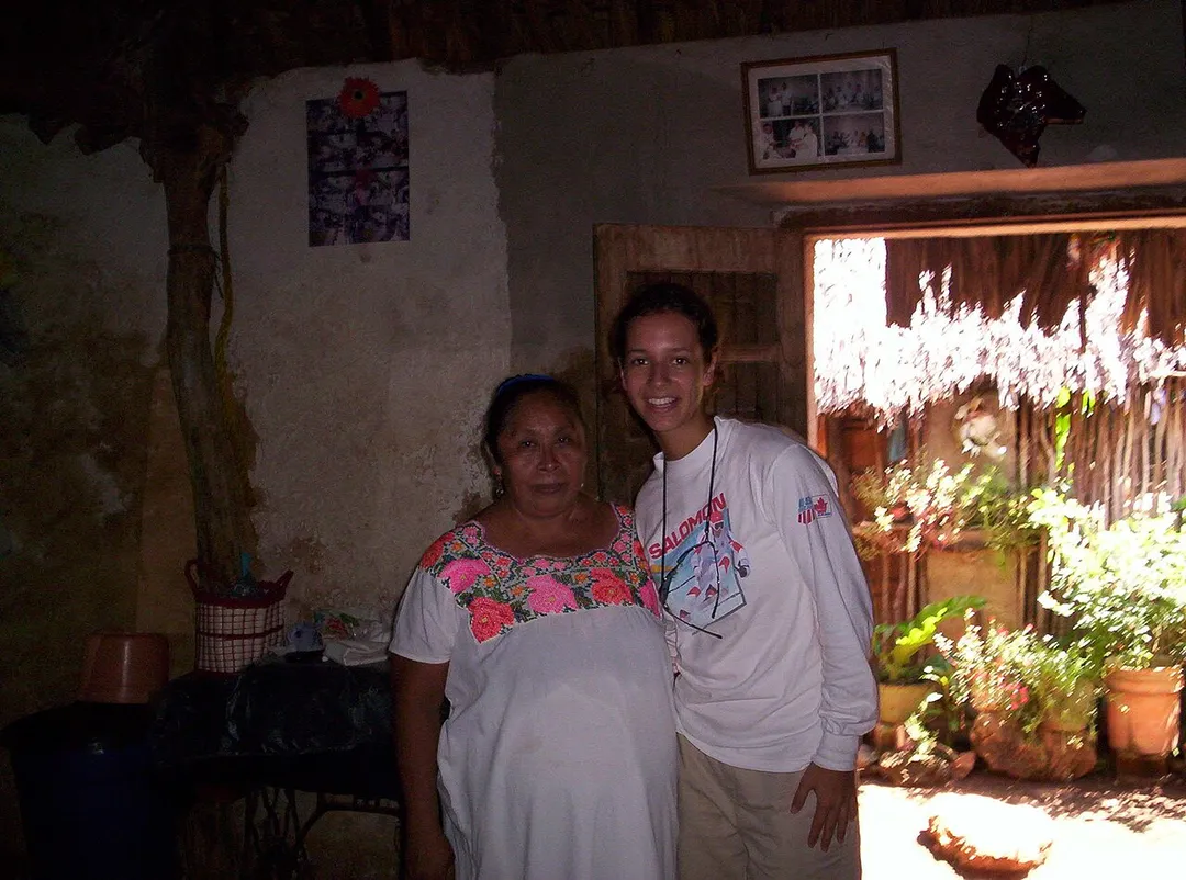 The Matriarch of the Mayan household we visited in Maxcanu, inside their house.